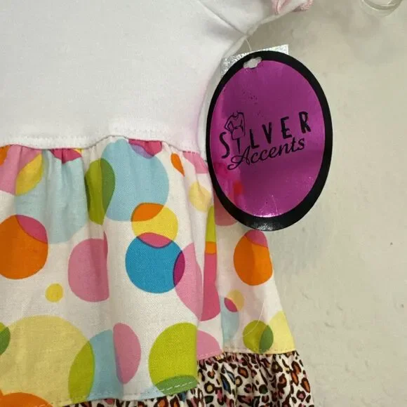 Rainbow baby Dress Mix Print Ruffle Casual Short Sleeve toddler size 2T - Picture 7 of 9